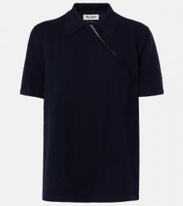 Застёгиваемая на молнию кашемировая поло Miu Miu, Bleu