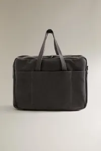 Дорожная сумка из раздельной кожи Zara, темно-серый