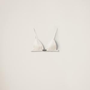 Атласный бюстгальтер MIU MIU, слоновая кость