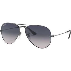 Солнцезащитные очки Ray-Ban Aviator Large Metal Polarized Ray-Ban, Gunmetal/Blue Gradient Grey Polar