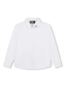 Рубашка с вышитым логотипом KARL LAGERFELD KIDS, белый