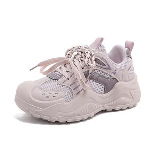 BINGO DUCK Женские низкие массивные кроссовки с эффектом увеличения роста, дышащие, легкие, светло-фиолетовые, цвет Light Purple