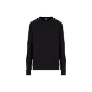 Свитшот Ea7 с полосками и круглым вырезом EMPORIO ARMANI, черный