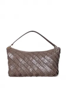 Кожаная сумка на плечо Disc Rabanne, коричневый