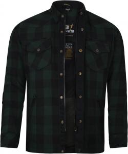 Мотоциклетная рубашка премиум-класса "Bores lumberjack"., Dark Green/Black