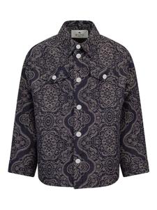 Пиджак из хлопка и льна ETRO KIDS, серый