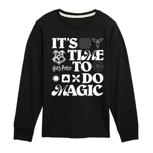 Мальчики 8-20 пора творить чудеса футболка с длинным рукавом и принтом Harry Potter, черный