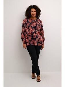 Блузка KAFFE curve, цвет black/red tones berry
