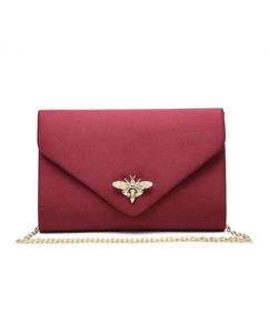 Замшевый клатч с застежкой Bee Lock JFY, красный