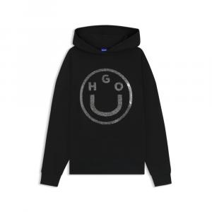 Худи Happy-HUGO из хлопковой махровой ткани, черный