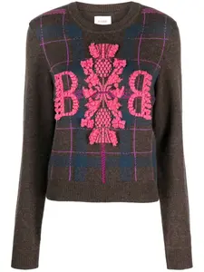 Кашемировый джемпер с логотипом Barrie, коричневый