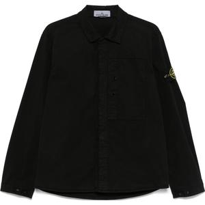 STONE ISLAND Длинный рукав рубашка с нашивкой компас, Black