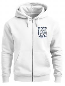 Neverless Толстовка с капюшоном на молнии 'Surf California' в белом цвете