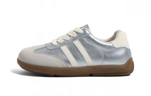 Женские повседневные противоскользящие износостойкие низкие кеды HUANQIU, серебристые