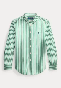 Полосатая хлопковая поплиновая рубашка 714y Polo Ralph Lauren, Cruise Green/White