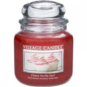 Ароматическая свеча Cherry Vanilla Swirl в стеклянной банке, 16 унций, средняя Village Candle