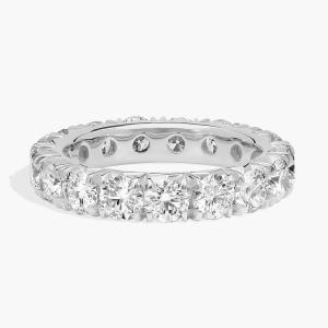 Кольцо-вечность с французским паве из выращенных в лаборатории бриллиантов из 14-каратного белого золота (3 карата, двойной цвет - FG / VS2-SI1) Blue Nile