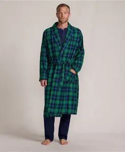 Мужской фланелевый халат Lands' End, синий