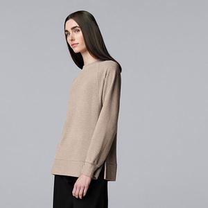 Женская уютная туника с боковым разрезом Simply Vera Vera Wang, Quicksand Heather