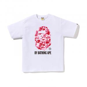 A BATHING APE BAPE Футболка ABC Camo By Bathing Ape (SS23), Белый/Розовый