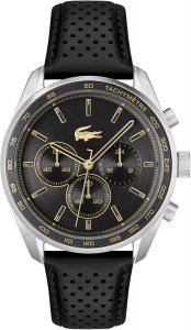 Lacoste Boston мужские часы-хронограф - классическая нержавеющая сталь - тахиметр - водонепроницаемость до 5ATM/50 метров - современный дизайн для него - 42mm, Black Stainless Steel