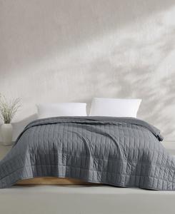 Комплект постельного белья из 3 предметов, изготовленный из однотонного хлопкового перкаля, размер King Calvin Klein, Graphite