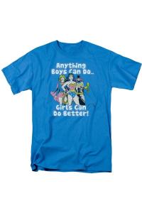 Футболка с коротким рукавом для взрослых DC Comics Girls Can Do It Better Gildan, бирюзовый