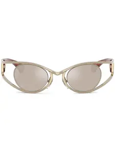 Солнцезащитные очки в круглой оправе Alain Mikli, золотистый