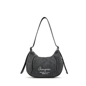 Champion Тканевая плечевая сумка унисекс черно-белая средне-синий деним серо-черная, Gray Black