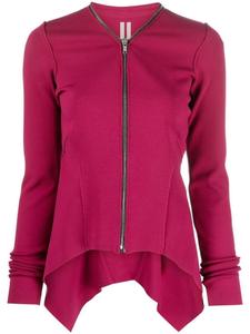 Rick Owens куртка на молнии с асимметричным подолом, розовый