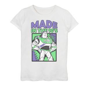 Футболка с рисунком «Сделано в 90-х» для девочек 7–16 лет Disney/Pixar «История игрушек 4» Buzz Licensed Character, белый
