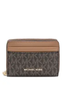 Кошелек на молнии с монограммой Michael Michael Kors, коричневый