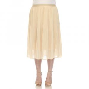Плиссированная шифоновая юбка-миди больших размеров WM Fashion, бежевый