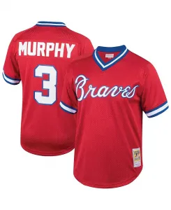 Мужская тренировочная бейсбольная майка Dale Murphy Atlanta Braves из коллекции Cooperstown, красная, сетчатая Mitchell & Ness
