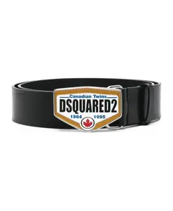 Кожаный ремень R для близнецов Dsquared2, черный