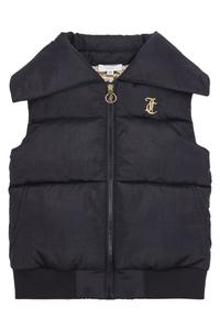 Жилет с воротником стойкой для девочек Juicy Couture, черный
