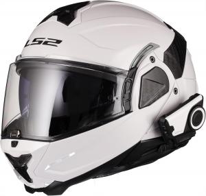 Мотоциклетный шлем LS2 Advant II Modular с предустановленной Bluetooth-гарнитурой Sena 60S Mesh., Gloss White