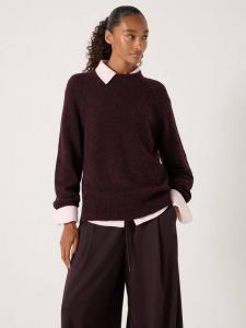Свитер Lorna из шерстяной смелки с круглым вырезом HUSH, Burgundy Red