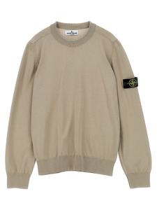 Свитер с нашивкой-логотипом Stone Island Junior, бежевый