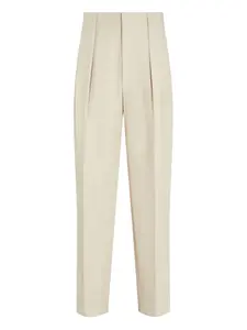 Брюки из шерсти со складками Zegna, нейтральный