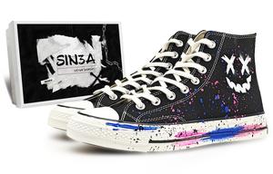 Converse Износостойкие высокие парусиновые туфли Chuck 70, унисекс, черные