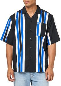 HUGO Мужская рубашка с коротким рукавом и принтом, Black Stripe