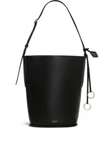 Маленькая кожаная сумка-тоут ALAÏA в форме ведра, черный
