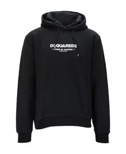 Худи с контрастным принтом Dsquared2, черный