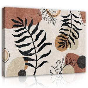 Картина на холсте Wallarena Blätter Boho Wohnzimmer, 60x40x2 см, многоцветный