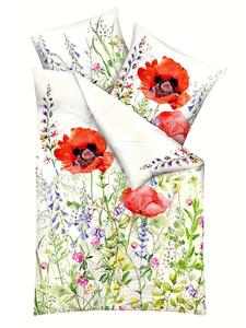 Комплект постельного белья из сатина Мако 135x200 см, Summer Fields, красный JACK, 135x200 см