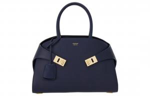 Ferragamo Кожаная сумка через плечо кросс-боди женская темно-синяя