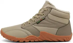 Зимние ботинки для мужчин, снегоступы до середины икры, водонепроницаемые, с меховой подкладкой, утепленные, для походов и работы на улице, противоскользящие, прочные, теплые короткие зимние ботильоны Qacksv, хаки