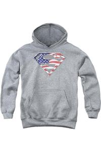 Супермен худи с капюшоном для детей Gildan, Athletic Heather