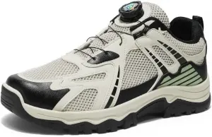 Мужские дышащие походные кроссовки из сетки для трейл-раннинга, комфортные уличные кроссовки с противоскользящей подошвой, легкие спортивные кроссовки для мужчин Qacksv, бежевый